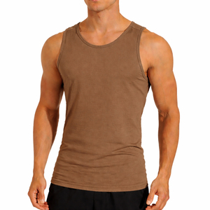 Men's <b>Green</b> Sleeveless O-Neck <b>Tank</b> <b>Top</b> Breathable Knitted Solid Color Casual Style 100% Polyester - Product Image 6
