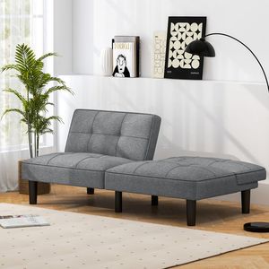 Adjustable Backrest Convertible <b>Folding</b> Futon Sofa <b>Bed</b> 6-Position with Durable Convertible Design - Product Image 2