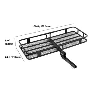 60\" X 24\" X 6\" 500 Lbs Capacity Hitch <b>Cargo</b> Carrier with Waterproof <b>Cargo</b> Bag Exterior Accessories Featuring <b>Cargo</b> <b>Net</b> Hook - Product Image 3