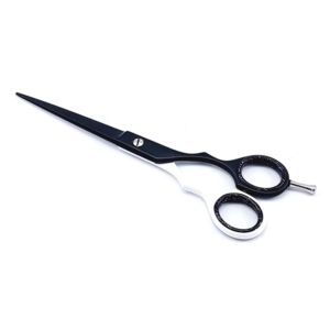 Ciseaux de coiffure professionnels en acier inoxydable revêtu de titane, ciseaux de coiffure noirs et blancs de qualité supérieure - Product Image 1