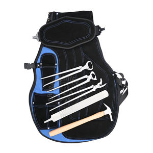 Juego de herramientas para el cuidado de pezuñas equinas con protectores de seguridad, alicates para pezuñas, herramienta para quitar calzado equino, martillo curvo para pezuñas, lima de acabado y raspador. - Product Image 1