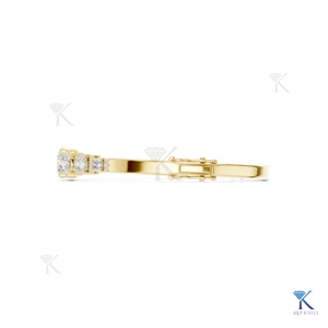Lab Grown Diamond Graduated Stone <b>Bangle</b> 14K <b>Solid</b> <b>Gold</b> Fine Unisex Luxury Jewelry Party Gift Manufacturer Wholesale Supplier - Product Image 5