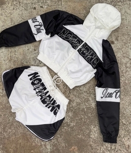 <b>Pink</b> Y2K Unisex Customized Breathable <b>Tracksuit</b> Set Hooded Jacket Shorts Letter Print 100% Cotton Fleece Fabric Winter - Product Image 2