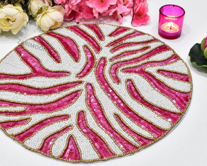 Wholesale Customized Vintage Solid <b>Beaded</b> <b>Placemat</b> for Wedding Home Use Eco-Friendly Durable Handmade Indian Product - Product Image 1