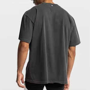 Camisetas de Algodón 100% para Hombre, Diseño Personalizado con Logotipo, Camisetas Blancas Lavadas de Alta Calidad, Camiseta Oversize con Hombros Caídos para Hombre - Product Image 4