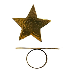 Anillo para Servilletas Estrella Dorada Hecho a Mano con Textura Martillada, Elegante Accesorio de Mesa para Decoración de Bodas, Fiestas y Festividades. - Product Image 1