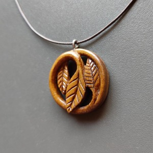 Collier en bois de style rustique, collier en bois couleur unie, collier en bois ambiance campagnarde, prix d'usine en gros - Product Image 2