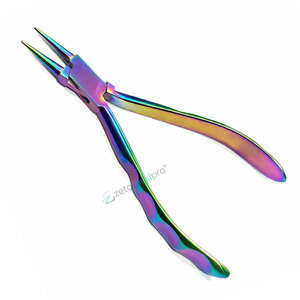 Pince à bec rond CHROMA en acier inoxydable de haute qualité, outil de précision pour la fabrication de bijoux avec revêtement en titane arc-en-ciel OEM - Product Image 3