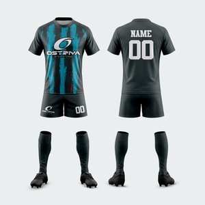 Uniformes de Rugby para Adultos, Nuevo Diseño, Transpirables, Manga Corta, Tela de Malla con Impresión por Transferencia de Calor Frontal, Servicio OEM 100% Personalizado - Product Image 6
