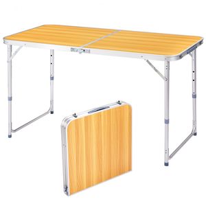 Tavolo Pieghevole Portatile Multifunzione da 4 Piedi, Leggero, Effetto Legno, Altezza Regolabile con Base per Gambe, per Uso in Camera da Letto e Cucina - Product Image 1