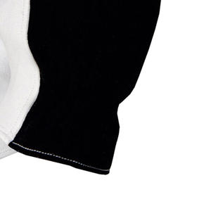 Guantes de trabajo de cuero de grano de cabra con dorso de tela de algodón entrelazado, guantes de conducción de cuero transpirables, cómodos y seguros para las manos. - Product Image 3