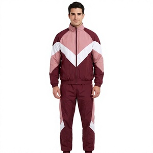 Ensemble de veste de sport pour homme, coupe-vent vintage imperméable à fermeture éclair, impression par sublimation personnalisée, streetwear - Product Image 1