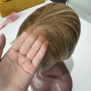 Vente en gros Top Qualité Cheveux Humains Rose Blonde Couleur Perruque Mince HD Frontal Dentelle Champignon Perruque pour Femme - Product Image 6