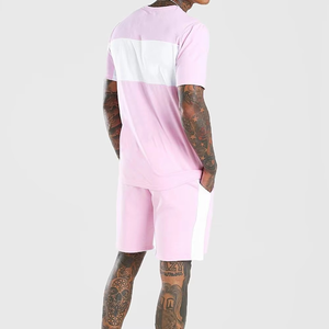 ชุดเซ็ตเสื้อยืดแขนสั้นผ้าฝ้ายผสมโพลีเอสเตอร์คุณภาพสูง กางเกงขาสั้นลำลองสำหรับผู้ชาย ชุดลำลอง 2 ชิ้น สวมใส่สบาย - Product Image 4