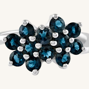 Anillo de Topacio Azul en Plata de Ley 92.5 KLSR-11423 - Product Image 2