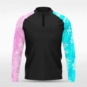 Chaqueta Deportiva para Hombre con Cierre de Cremallera 1/4, Diseño de Parches, Impermeable, de Poliéster Ligero, Cortavientos, para Entrenamiento al Aire Libre, Deportes y Uso Casual - Product Image 3