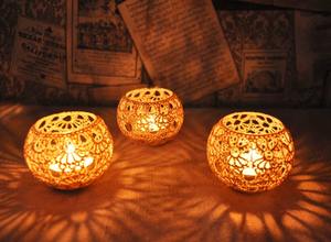 Portavelas o Linterna de Vidrio y Ratán con Elegante Diseño Tejido para Decoración del Hogar o Ocasiones Especiales - Product Image 2