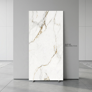 Apolo-Carrelage en pierre frittée blanche de 15mm d'épaisseur, brillant, antidérapant, 1600x3200mm, pour cuisine, salle à manger, sous-sol, jardin, escalier, usage extérieur - Product Image 2