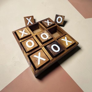 Luxury Wooden X O Board Elegant Tabletop <b>Puzzle</b> Conversation Starter Home Office Strategy Gift - Product Image 3