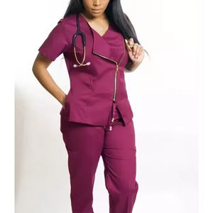 Uniforme de Enfermería de Alta Calidad, Talla Grande, Manga Corta, Diseño Casual, Ropa de Algodón Cómoda para Primavera, Colores Variados - Product Image 2