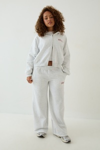 Pantalon de jogging décontracté gris cendré pour femme, coupe ample, taille haute, jambe large et droite, confortable et tendance - Product Image 5
