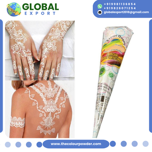 Nuevos Conos y Tubos de Henna Blanca de Tendencia, Fórmula Herbal para Delinear Mehndi, Amigable con la Piel, Certificado para Exportación, para Desfiles de Moda y Sesiones de Fotos - Product Image 2