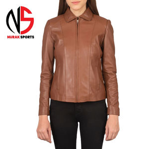 Chaqueta de Cuero Genuino para Mujer, Impermeable, de Primera Calidad, Diseño y Color Totalmente Personalizables, Chaquetas para Mujer en Nurak - Product Image 4