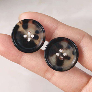 Wholesale Natural 4-Hole Flatback <b>Shirt</b> Buttons Custom Horn Buttons Mesh Decoration for Sewing Sustainable Plating Techniques - Product Image 1
