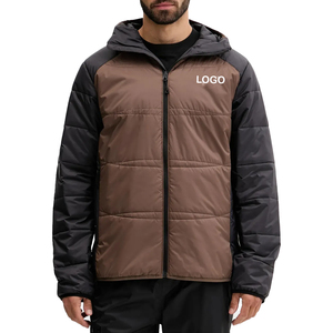 Veste matelassée légère et isolante pour homme, à capuche et blocs de couleur, entièrement zippée, idéale pour l'extérieur en hiver – Fabricant OEM sur mesure, forte demande - Product Image 1