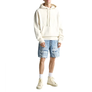 Shorts en jean tendance pour hommes, taille élastique, coupe décontractée, bleu clair déchiré, parfaits pour l'été - Product Image 2