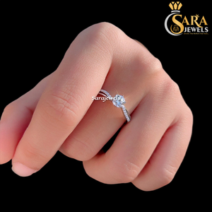 Anillo de Compromiso de Zirconia Cúbica de la Mejor Calidad, Creado en Laboratorio, Chapado en Plata 925, Certificado por IGI, Joyería Clásica y Moderna para Mujer, Exportación - Product Image 4