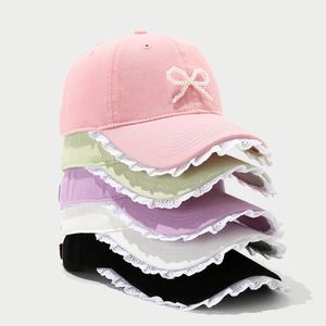 Gorras de Béisbol Deportivas para Mujer, con Borde de Encaje, Parte Superior Suave y Lazo de Perlas - Product Image 1