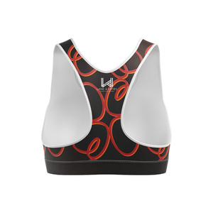 Sujetador deportivo de yoga para mujer con estampado floral, espalda cruzada, soporte medio, transpirable, de elastano y poliéster, sin costuras, para 4 juegos de deportes. - Product Image 3