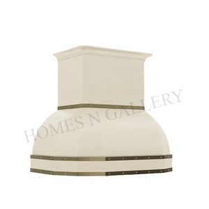 Hotte de cuisine murale de luxe personnalisée en argent, style ferme traditionnel - Product Image 2