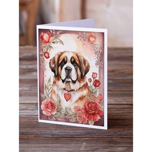 Saint Bernard Valentine Lunatique A7 Taille 5x7 Cartes Vierge Lot de 8 Cartes de Vœux Vierges avec Enveloppes - Product Image 2