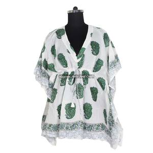 Robe de soirée africaine pour femmes, robes ethniques, robes courtes kaftan pour femmes KFCS052, meilleure fabrication de robes pour femmes avec impression à la main - Product Image 1