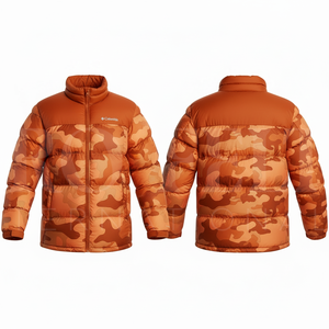 100% Polyester <b>Padded</b> Puffer Customized Camouflage Casual Jacket Zipper Closure Regular Fitted Winter Uniform Protective Jacket - Product Image 3
