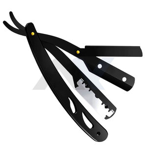 Navaja de Afeitar Profesional para Hombre, Diseño de Múltiples Cuchillas, Negra, Calidad de Barbería, para Salón - Product Image 3