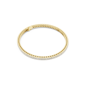 สร้อยข้อมือเพชรทรงปรินเซสคัท 10K โรสโกลด์ ประดับเพชร 76 เม็ด ดีไซน์ทันสมัย สำหรับทั้งชายและหญิง จากคริชนาเมจเวลส์ แฮนด์คราฟท์ เหมาะเป็นของขวัญ - Product Image 3