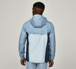 Men's Hooded Windbreaker Jacket Solid Color Zipper Closure Lightweight Polyester Spring Outdoor Wear Sporty Style - Product Image 2