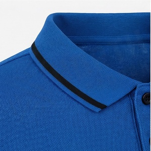 Polo à manches courtes pour homme, bleu, couleur unie, tricoté, séchage rapide, style décontracté - Product Image 4