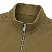 Veste en molleton unisexe unie vert olive, coupe ample, avec fermeture éclair et col montant, vêtement d'extérieur décontracté pour l'automne et l'hiver