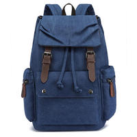 Mochila Casual Geométrica Clásica de Lona, Unisex, con Respaldo Suave, 56-77L, Ecológica, Duradera, con Cierre Abierto, para Uso Diario