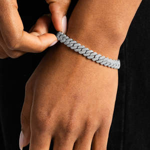 Iced Out Cuban Link Moissanite Bracelet 925 Sterling <b>Silver</b> VVS D Color Diamond Cuban Chain Bracelet <b>For</b> Women <b>Men</b> - Product Image 2