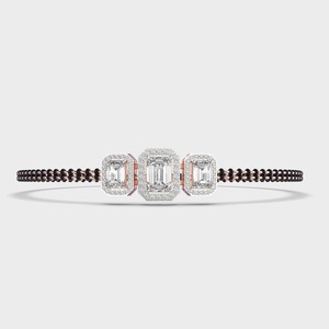 Emerald Halo Mangal Sutra <b>Bracelet</b> with Lab Grown Diamonds Ethnic Style Rhodium Plated in 9KT Yellow / White and Rose Gold - Product Image 2