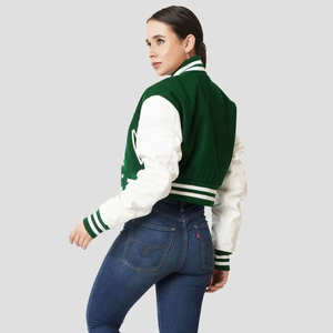Veste courte en tricot bleu marine pour femme, manches longues, col rond, fermeture boutonnée, couleur unie, bordure contrastée, vêtement d'extérieur décontracté - Product Image 3