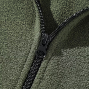 Hot Selling <b>Men's</b> Street Style Sherpa <b>Fleece</b> Vests Green Color Zipper Up Sleeveless Stand Collar Outdoor Travel <b>Fleece</b> <b>Gilets</b> - Product Image 3