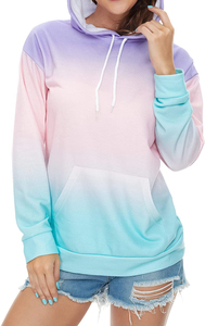 Sweat à capuche tie-dye pour femme, en polaire super douce de qualité supérieure, aux couleurs pastel vives et accrocheuses, design moderne et élégant, de la collection Solid Trader. - Product Image 6