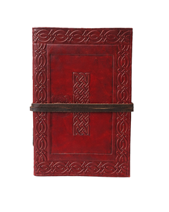 Genuine Leather <b>Journal</b> with Celtic Knot Embossing – Deckle Edge Pages, Wrap Closure Handmade Antique Vintage Bound Notebook - Product Image 4