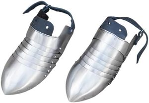 Armadura de pie para recreación medieval Buhurt SCA, zapatos Sabaton antiguos, combo de Sabatones de acero, electrochapados, pulidos, coleccionables de arte. - Product Image 3
